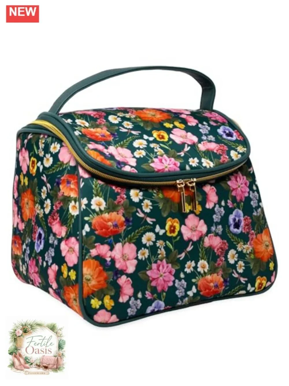 Insulated Lunch Tote Bag with Wide Opening and Zipper Closure for Adults